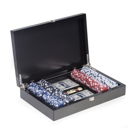 BEY BERK INTERNATIONAL Bey-Berk International G556 Poker Set with 200 Clay Composite Chips; Black & Gray G556